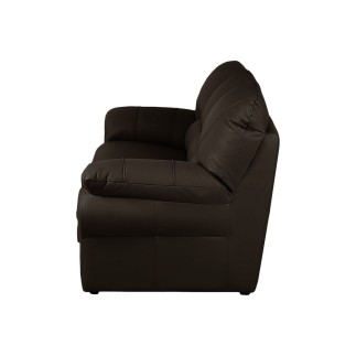 Canapé 3 places convertible en 100% tout cuir italien vachette OSIRIS, couleur chocolat