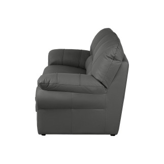 Canapé 3 places convertible en 100% tout cuir italien vachette OSIRIS, couleur gris foncé