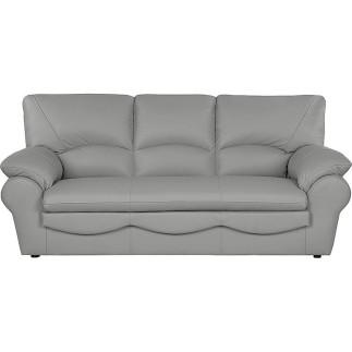 Canapé 3 places convertible en 100% tout cuir italien vachette OSIRIS, couleur gris clair