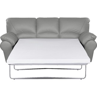 Canapé 3 places convertible en 100% tout cuir italien vachette OSIRIS, couleur gris clair