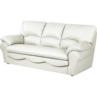Canapé 3 places convertible en 100% tout cuir italien vachette OSIRIS, couleur ivoire
