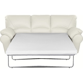 Canapé 3 places convertible en 100% tout cuir italien vachette OSIRIS, couleur ivoire
