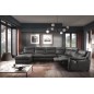 Canapé d'angle relax et convertible en cuir épais de luxe italien avec relax électrique, 8 places BOSINI, anthracite, angle droi Canapé d'angle relax et convertible en cuir épais de luxe italien avec relax électrique, 8 places BOSINI, anthracite, angle droi