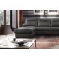 Canapé d'angle relax et convertible en cuir épais de luxe italien avec relax électrique, 8 places BOSINI, anthracite, angle droi Canapé d'angle relax et convertible en cuir épais de luxe italien avec relax électrique, 8 places BOSINI, anthracite, angle droi