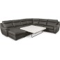 Canapé d'angle relax et convertible en cuir épais de luxe italien avec relax électrique, 8 places BOSINI, anthracite, angle droi Canapé d'angle relax et convertible en cuir épais de luxe italien avec relax électrique, 8 places BOSINI, anthracite, angle droi