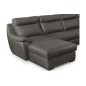 Canapé d'angle relax et convertible en cuir épais de luxe italien avec relax électrique, 8 places BOSINI, anthracite, angle droi Canapé d'angle relax et convertible en cuir épais de luxe italien avec relax électrique, 8 places BOSINI, anthracite, angle droi