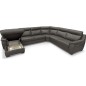 Canapé d'angle relax et convertible en cuir épais de luxe italien avec relax électrique, 8 places BOSINI, anthracite, angle droi Canapé d'angle relax et convertible en cuir épais de luxe italien avec relax électrique, 8 places BOSINI, anthracite, angle droi