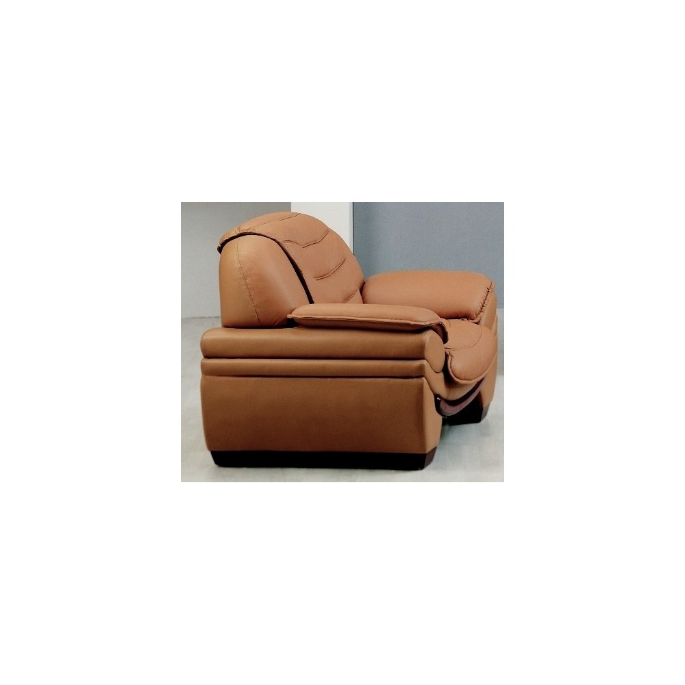 Fauteuil 1 place en cuir italien BENSON, marron. Fauteuil 1 place en cuir italien BENSON, marron.