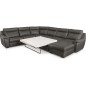 Canapé d'angle relax et convertible en cuir épais de luxe italien avec relax électrique, 8 places BOSINI, anthracite, angle gauc