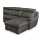 Canapé d'angle relax et convertible en cuir épais de luxe italien avec relax électrique, 8 places BOSINI, anthracite, angle gauc