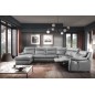 Canapé d'angle relax et convertible en cuir épais de luxe italien avec relax électrique, 8 places BOSINI, gris, angle droit Canapé d'angle relax et convertible en cuir épais de luxe italien avec relax électrique, 8 places BOSINI, gris, angle droit
