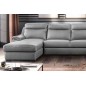 Canapé d'angle relax et convertible en cuir épais de luxe italien avec relax électrique, 8 places BOSINI, gris, angle droit Canapé d'angle relax et convertible en cuir épais de luxe italien avec relax électrique, 8 places BOSINI, gris, angle droit