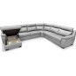 Canapé d'angle relax et convertible en cuir épais de luxe italien avec relax électrique, 8 places BOSINI, gris, angle droit Canapé d'angle relax et convertible en cuir épais de luxe italien avec relax électrique, 8 places BOSINI, gris, angle droit