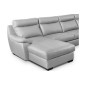 Canapé d'angle relax et convertible en cuir épais de luxe italien avec relax électrique, 8 places BOSINI, gris, angle droit Canapé d'angle relax et convertible en cuir épais de luxe italien avec relax électrique, 8 places BOSINI, gris, angle droit