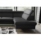 Canapé d'angle convertible en cuir italien de luxe 5 places WARREN II, avec coffre, noir, angle droit Canapé d'angle convertible en cuir italien de luxe 5 places WARREN II, avec coffre, noir, angle droit