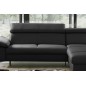 Canapé d'angle convertible en cuir italien de luxe 5 places WARREN II, avec coffre, noir, angle droit Canapé d'angle convertible en cuir italien de luxe 5 places WARREN II, avec coffre, noir, angle droit