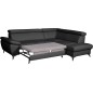 Canapé d'angle convertible en cuir italien de luxe 5 places WARREN II, avec coffre, noir, angle droit Canapé d'angle convertible en cuir italien de luxe 5 places WARREN II, avec coffre, noir, angle droit