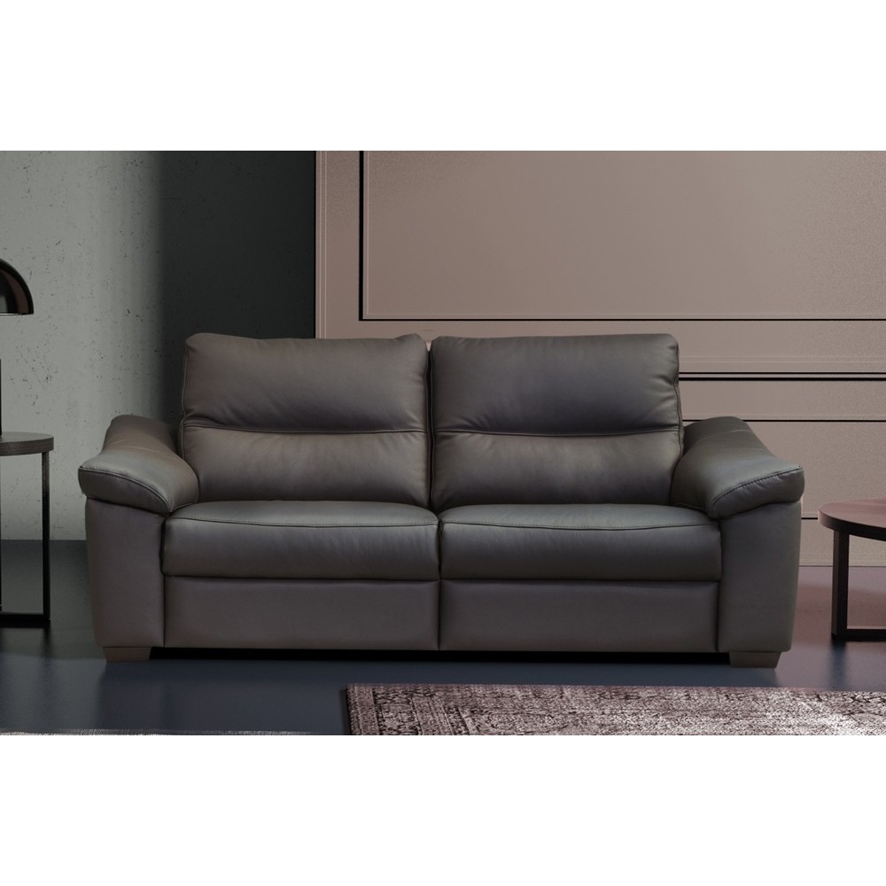 Canapé 3 places en 100% tout cuir épais italien vachette HAMBOURG, couleur anthracite Canapé 3 places en 100% tout cuir épais italien vachette HAMBOURG, couleur anthracite