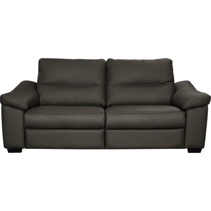 Canapé 3 places en 100% tout cuir épais italien vachette HAMBOURG, couleur anthracite