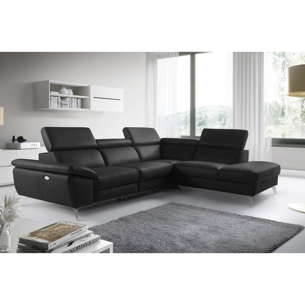 1er paiement de la commande/ Canapé d'angle relax en 100% tout cuir épais de luxe italien avec relax électrique, 5/6 places kast