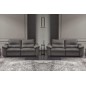 Ensemble de 2 canapés 3 places en 100% tout cuir épais italien vachette HAMBOURG, couleur anthracite Ensemble de 2 canapés 3 places en 100% tout cuir épais italien vachette HAMBOURG, couleur anthracite