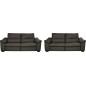 Ensemble de 2 canapés 3 places en 100% tout cuir épais italien vachette HAMBOURG, couleur anthracite Ensemble de 2 canapés 3 places en 100% tout cuir épais italien vachette HAMBOURG, couleur anthracite