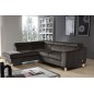 2eme paiement de la commande: Canapé d'angle convertible en tissu luxe 5 places, asteria chocolat clair, angle gauche, 6x sans f