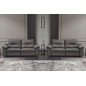 Ensemble de 2 canapés 3 places en 100% tout cuir épais italien vachette HAMBOURG, couleur anthracite Ensemble de 2 canapés 3 places en 100% tout cuir épais italien vachette HAMBOURG, couleur anthracite