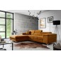 - Canapé d'angle convertible en tissu velours luxe 5 places, RICHARD, couleur moutarde, angle gauche - Canapé d'angle convertible en tissu velours luxe 5 places, RICHARD, couleur moutarde, angle gauche