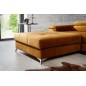 - Canapé d'angle convertible en tissu velours luxe 5 places, RICHARD, couleur moutarde, angle gauche - Canapé d'angle convertible en tissu velours luxe 5 places, RICHARD, couleur moutarde, angle gauche
