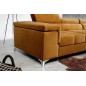 Canapé d'angle convertible en tissu velours luxe 5 places, RICHARD, couleur moutarde, angle droit Canapé d'angle convertible en tissu velours luxe 5 places, RICHARD, couleur moutarde, angle droit