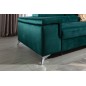 Canapé d'angle convertible en tissu velours luxe 5 places, RICHARD, vert, angle droit