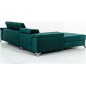 Canapé d'angle convertible en tissu velours luxe 5 places, RICHARD, couleur vert, angle gauche Canapé d'angle convertible en tissu velours luxe 5 places, RICHARD, couleur vert, angle gauche
