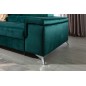 Canapé d'angle convertible en tissu velours luxe 5 places, RICHARD, couleur vert, angle gauche Canapé d'angle convertible en tissu velours luxe 5 places, RICHARD, couleur vert, angle gauche