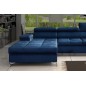 Canapé d'angle convertible en tissu velours luxe 5 places, RICHARD, bleu, angle gauche Canapé d'angle convertible en tissu velours luxe 5 places, RICHARD, bleu, angle gauche