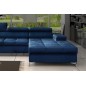 Canapé d'angle convertible en tissu velours luxe 5 places, RICHARD, bleu, angle droit Canapé d'angle convertible en tissu velours luxe 5 places, RICHARD, bleu, angle droit