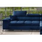 Canapé d'angle convertible en tissu velours luxe 5 places, RICHARD, bleu, angle droit Canapé d'angle convertible en tissu velours luxe 5 places, RICHARD, bleu, angle droit
