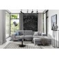 Canapé d'angle convertible en tissu velours luxe 5 places, RICHARD, gris, angle droit Canapé d'angle convertible en tissu velours luxe 5 places, RICHARD, gris, angle droit
