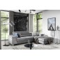 Canapé d'angle convertible en tissu velours luxe 5 places, RICHARD, gris, angle droit Canapé d'angle convertible en tissu velours luxe 5 places, RICHARD, gris, angle droit