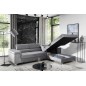 Canapé d'angle convertible en tissu velours luxe 5 places, RICHARD, gris, angle droit Canapé d'angle convertible en tissu velours luxe 5 places, RICHARD, gris, angle droit