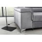 Canapé d'angle convertible en tissu velours luxe 5 places, RICHARD, gris, angle droit Canapé d'angle convertible en tissu velours luxe 5 places, RICHARD, gris, angle droit