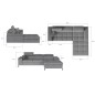 Canapé d'angle convertible en tissu velours luxe 5 places, RICHARD, gris, angle droit Canapé d'angle convertible en tissu velours luxe 5 places, RICHARD, gris, angle droit