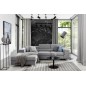 Canapé d'angle convertible en tissu velours luxe 5 places, RICHARD, gris, angle gauche Canapé d'angle convertible en tissu velours luxe 5 places, RICHARD, gris, angle gauche