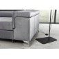 Canapé d'angle convertible en tissu velours luxe 5 places, RICHARD, gris, angle gauche Canapé d'angle convertible en tissu velours luxe 5 places, RICHARD, gris, angle gauche