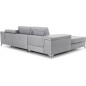 Canapé d'angle convertible en tissu velours luxe 5 places, RICHARD, gris, angle gauche Canapé d'angle convertible en tissu velours luxe 5 places, RICHARD, gris, angle gauche