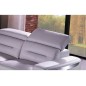 Canapé d'angle relax électrique en cuir buffle italien de luxe COMBIRELAX, blanc cassé et gris clair, angle droit, 7/8 places Canapé d'angle relax électrique en cuir buffle italien de luxe COMBIRELAX, blanc cassé et gris clair, angle droit, 7/8 places