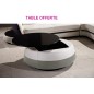 Canapé d'angle relax électrique en cuir buffle italien de luxe COMBIRELAX, blanc cassé et gris clair, angle droit, 7/8 places Canapé d'angle relax électrique en cuir buffle italien de luxe COMBIRELAX, blanc cassé et gris clair, angle droit, 7/8 places