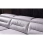 Canapé d'angle relax électrique en cuir buffle italien de luxe COMBIRELAX, blanc cassé et gris clair, angle droit + table basse, Canapé d'angle relax électrique en cuir buffle italien de luxe COMBIRELAX, blanc cassé et gris clair, angle droit + table basse,