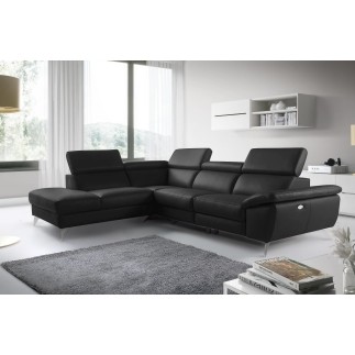2eme paiement de la commande: Canapé d'angle relax en 100% tout cuir épais de luxe italien avec relax électrique, 5/6 places kas