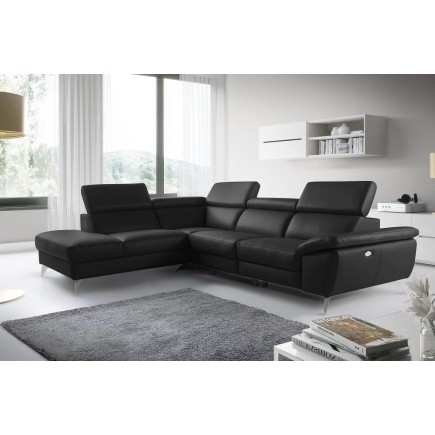 2eme paiement de la commande: Canapé d'angle relax en 100% tout cuir épais de luxe italien avec relax électrique, 5/6 places kas